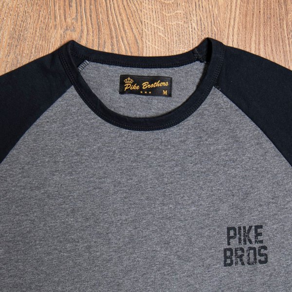 Pike Brothers pitkähihainen baseball-paita (1968), Harmaa